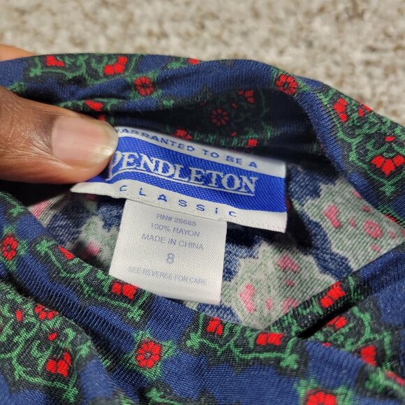 Vintage Pendleton Blouse Womens 8 Button Up Paisley High Neck Long Sleeve Top - Picture 2 of 7